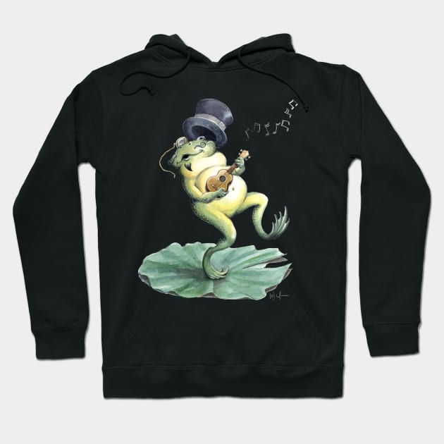 Dancing Ukulele Frog Hoodie by UkuleleJim